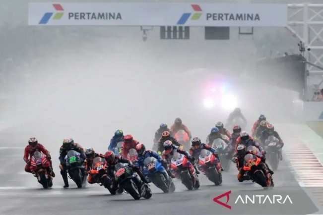 MotoGP di sirkuit Mandalika. (ANTARA)